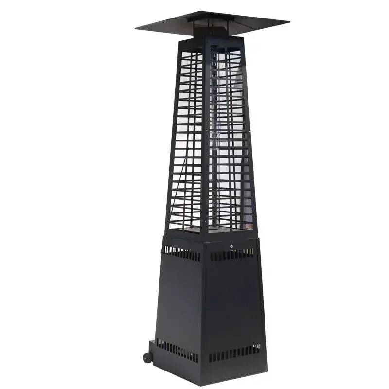 Outdoor Freestanding Pellet Patio Heater Wood Fire s  Burning  