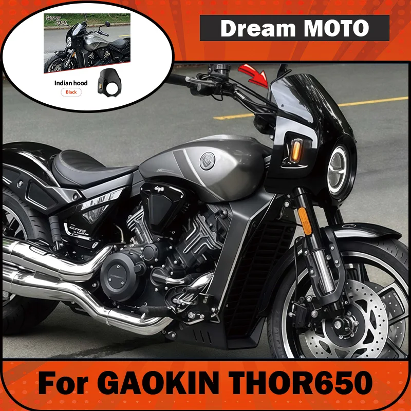 【Premium】For GAOKIN THOR650 modified large pig head cover, Indian-style headlight cover, headcover, and headcover, dedicated str