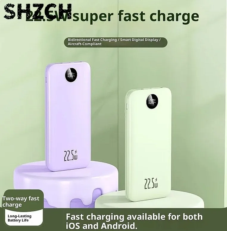 PD22.5W Super Fast Charging Power Bank 10000mAh Portable External Battery Pack for iPhone Samsung
