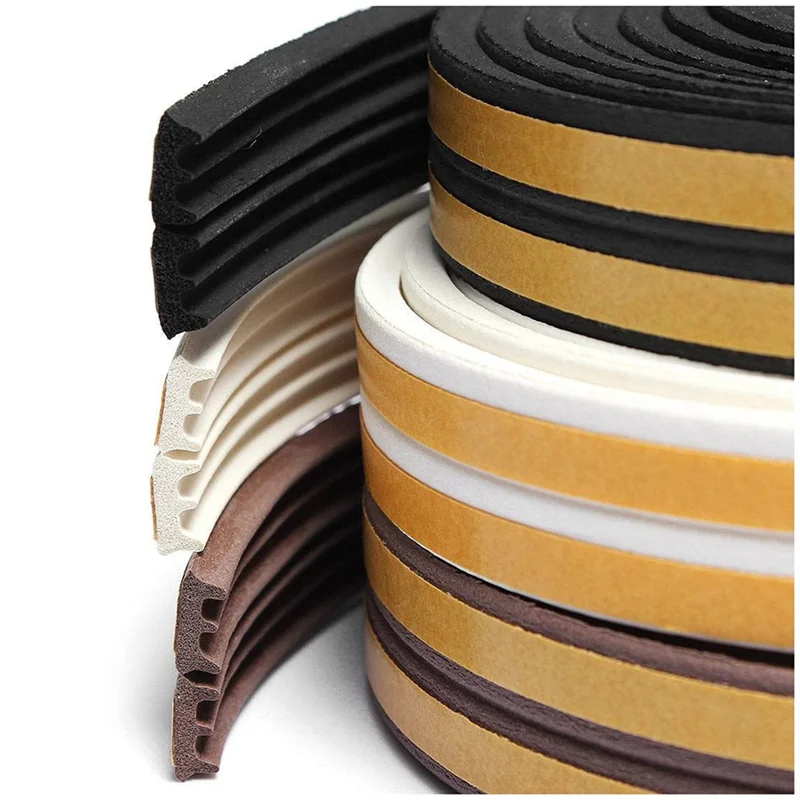 

ABUP-3X E Type Window Seal Door Seal Rubber Seal Gasket Strip Sealing Tape 5M Black