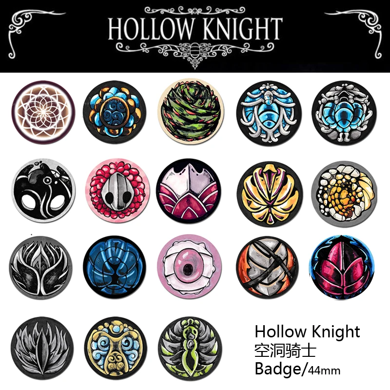 

Магнитный защитный талисман Hollow Knight, коллекция орнаментов, игровой периферийный подарок, игрушка, коллекционная брошь, амулет, подарок на день рождения