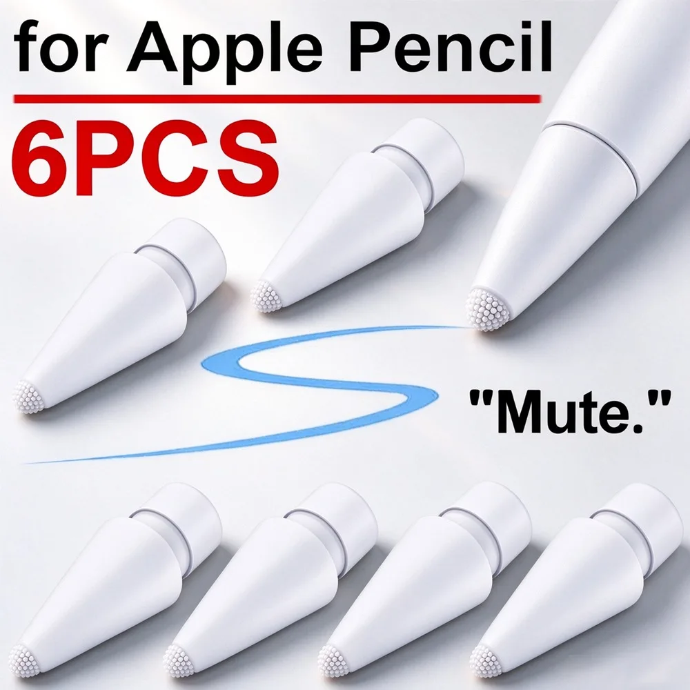 Replacement Pencil Tips for Apple Pencil 1 2 Pro Tablet Stylus Mute Pen Nib Dot-matrix Bumps Soft Wear-Resistant for IPad Stylus