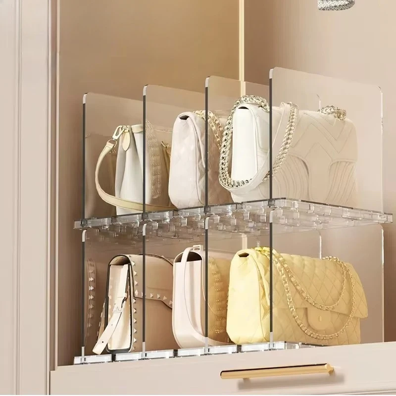 

Retail Handbags and Tool Storage Adjustable Acrylic Modular Finisher Dust and Scratch Resistant Wardrobe Computer Shelf