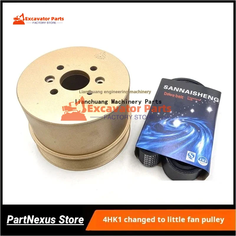 For  Hitachi ZAX200 210 240-3Change to little fan pulleyIsuzu 4HK1Belt Pulley excavator accessories