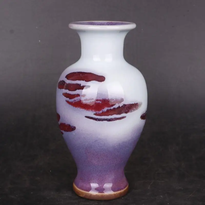 Unique Chinese Porcelain Jun Kiln Purple Glaze Kiln Change Vases 5.9 Inch Nice Art Work