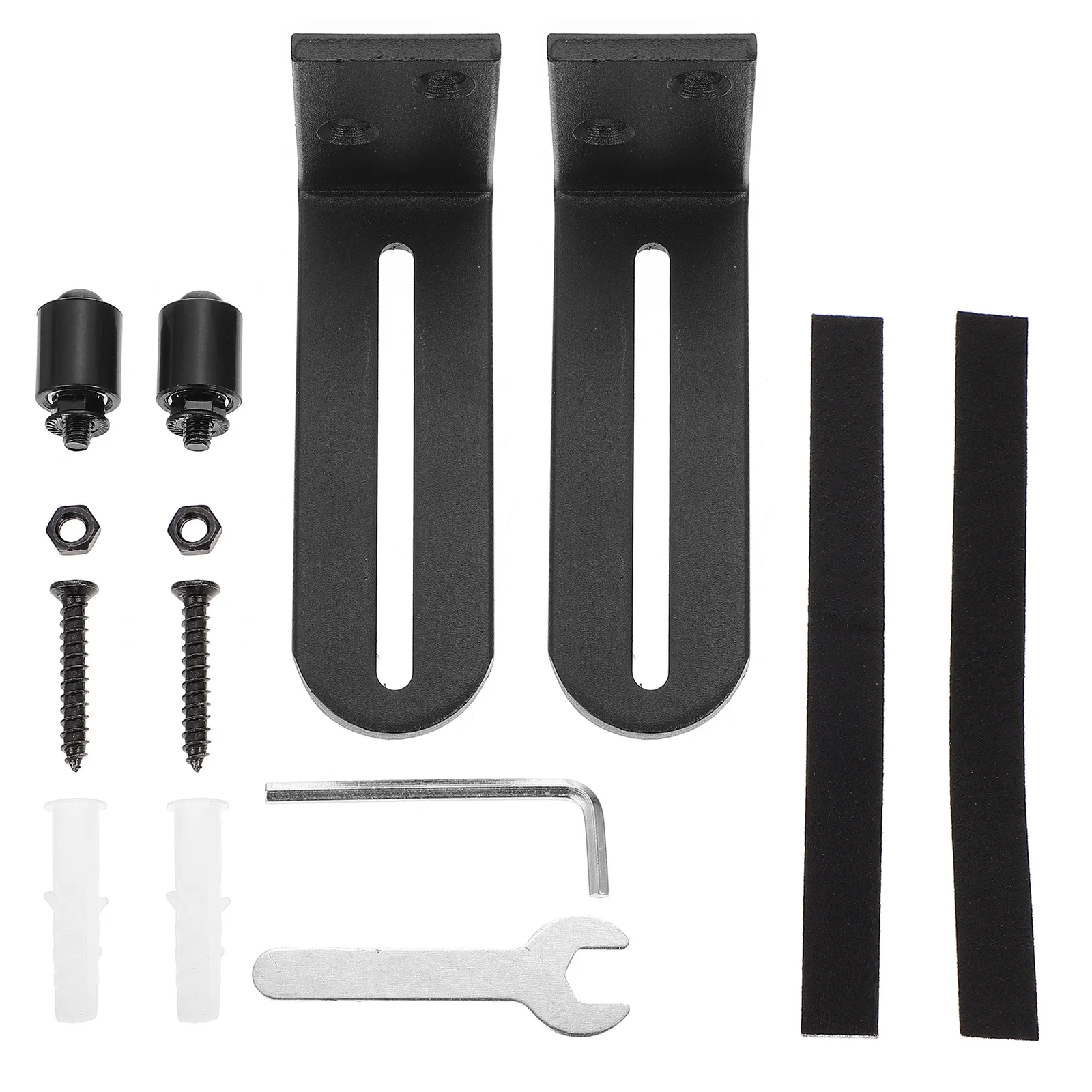 2 قطعة دليل أرضية باب الحظيرة القابل للتعديل، أسطوانة تثبيت على الحائط، توقف التأرجح للأبواب المنزلقة، دليل الباب المعدني من الفولاذ الكربوني، #6