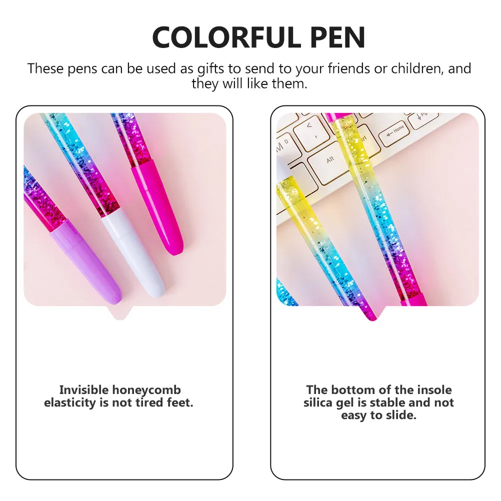 12Pcs Lightweight Quicksand Pens Fairy Wand Smooth Gel Pens Multi-Use Writing Supplies Colorful Pen Perform Supplies