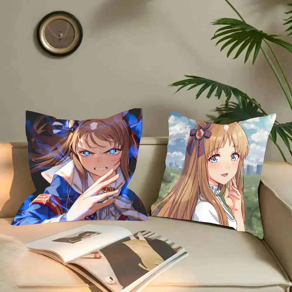 Grass Wonder Anime Umamusume Pillow Case Fashion Square Pillowcase Bedroom Sofa Room Ins Decoration Leisure