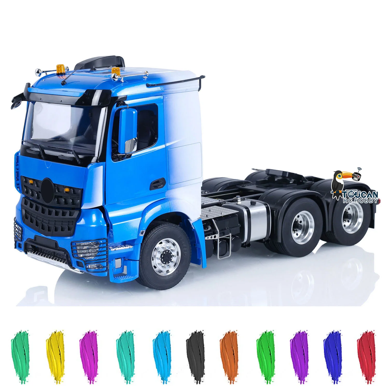 

6x6 RC Tractor Truck 1/14 TOUCAN Metal Chassis Radio Control Car 2-speed Gearbox