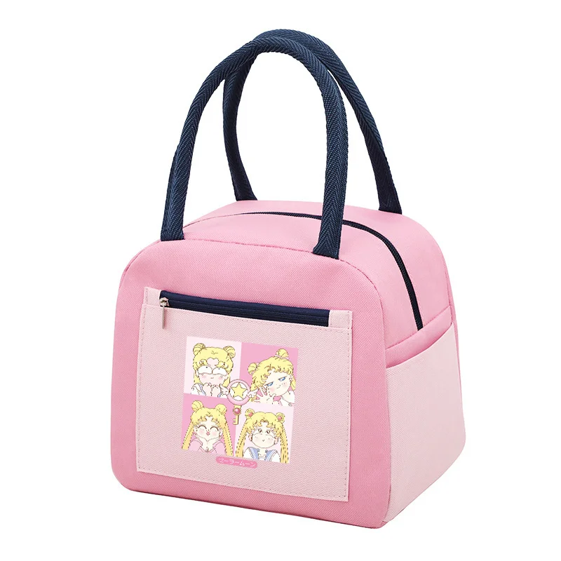 Sailor Moon Lunch Bag Cartoon Insulated Meal Storage Pack Office Student Supplies Thermal Handbag for Girls Travel Portable Bags