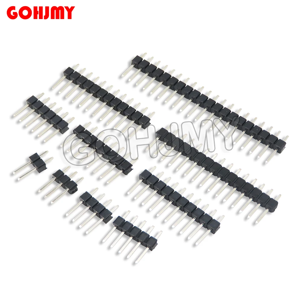 10PCS 2.54mm Single Row Male 1x2 ~ 40P PCB Board Pin Header Connector Strip Pinheader 2/3/4/5/6/8/10/12/20/40Pin For Arduino