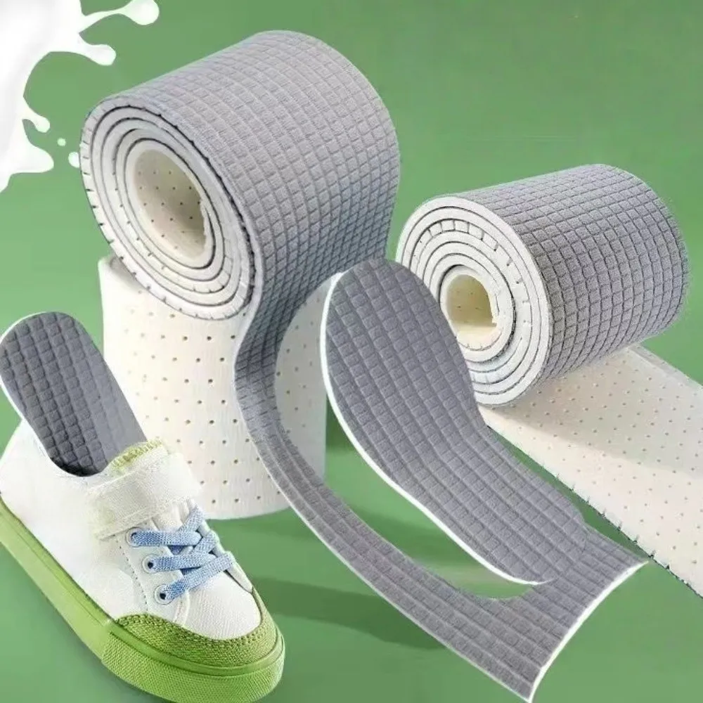 2 Rolls Breathable 1.5m DIY Latex Insoles Sweat-Absorbing Comfortable Self-cut Insoles Odor-proof Shock Absorption
