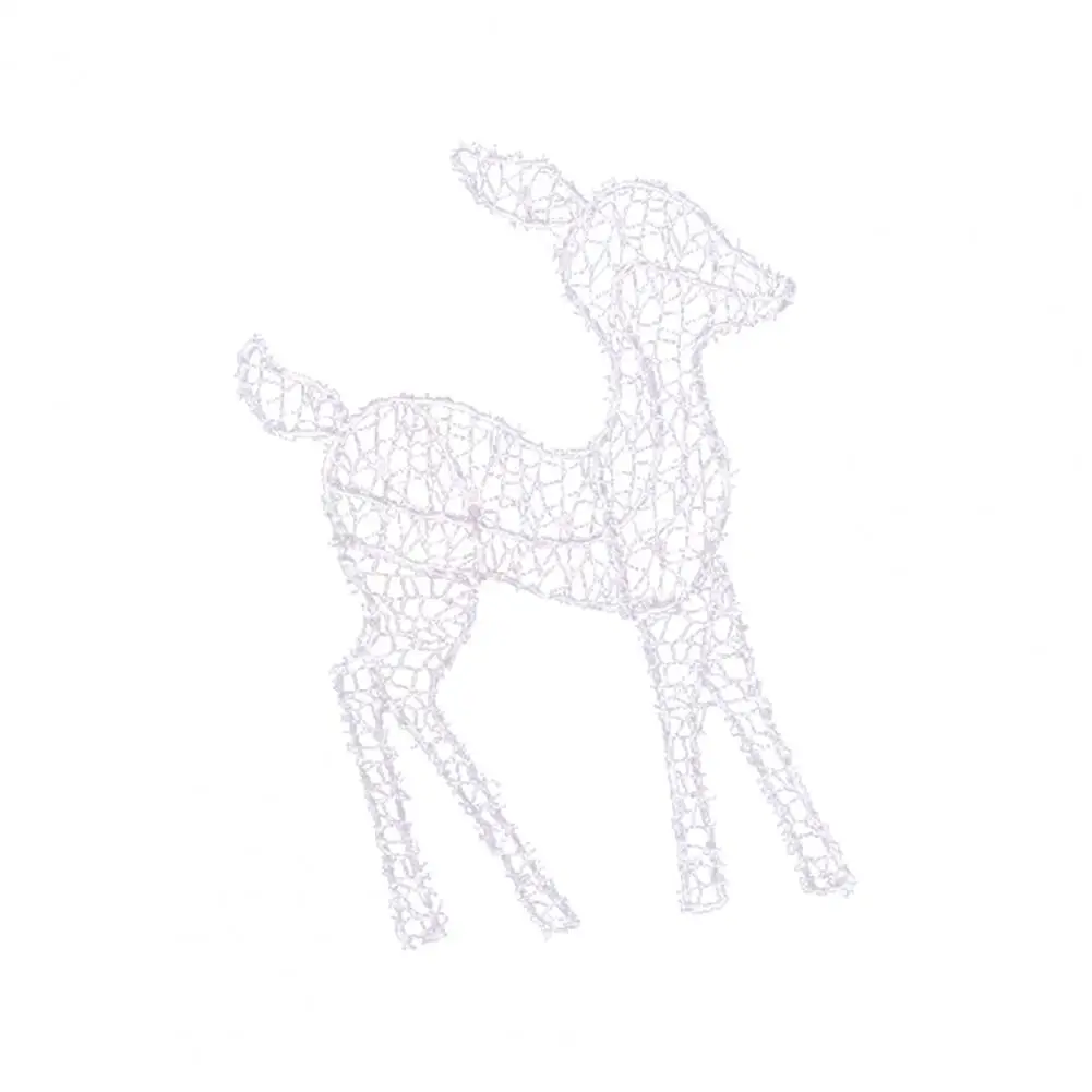 Metal Frame Reindeer Decor Glowing Christmas Deer Ornament Set with Led Lights for Outdoor Xmas Decorations Metal Frame for Home