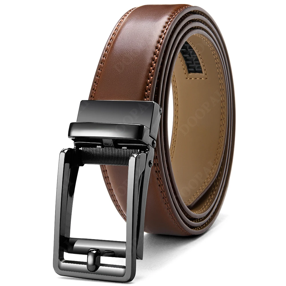 

Men's Leather Ratchet Comfortable Snap on Dress Belt - Ratchet Belt 3.5 cm Comfortable Click - Perfect for Men's Dress Shoes