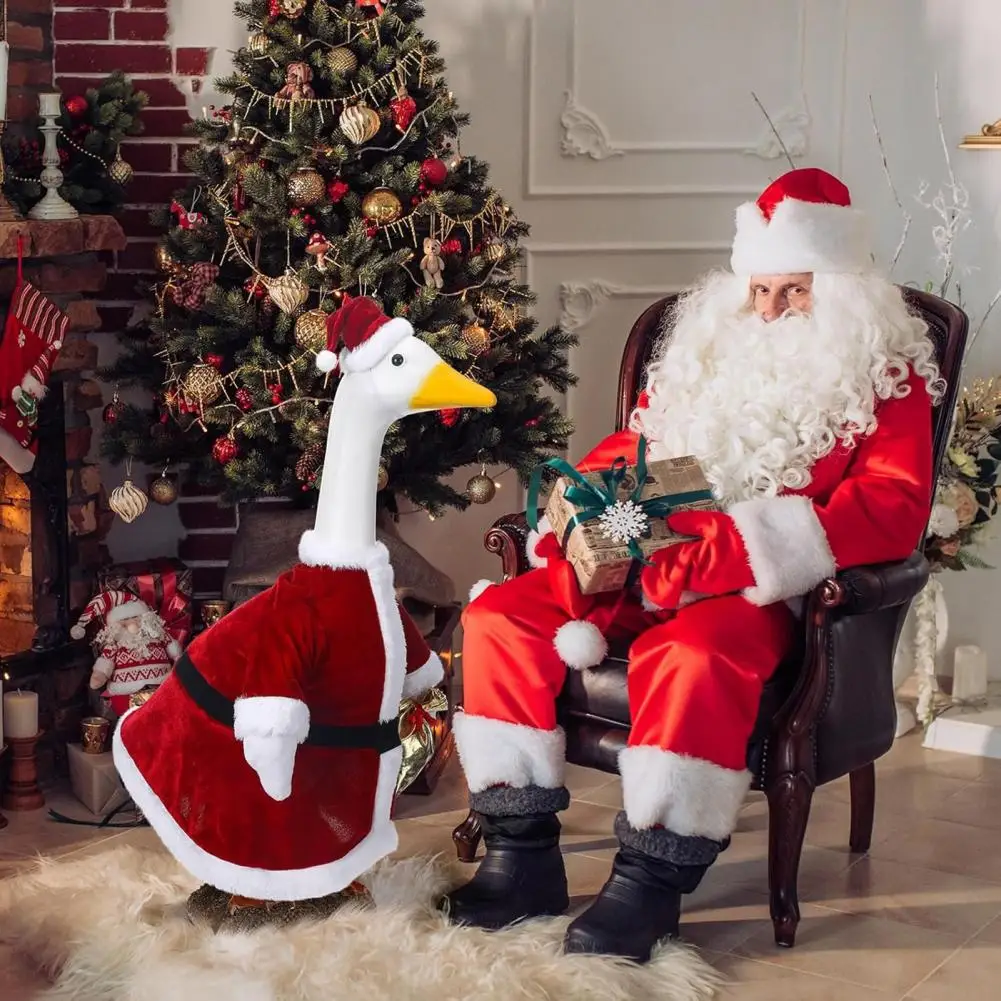 Holiday Lawn Goose Attire Christmas Goose Outfit Santa Claus Goose Outfit for 23 Lawn Festive Christmas Porch Costume Holiday