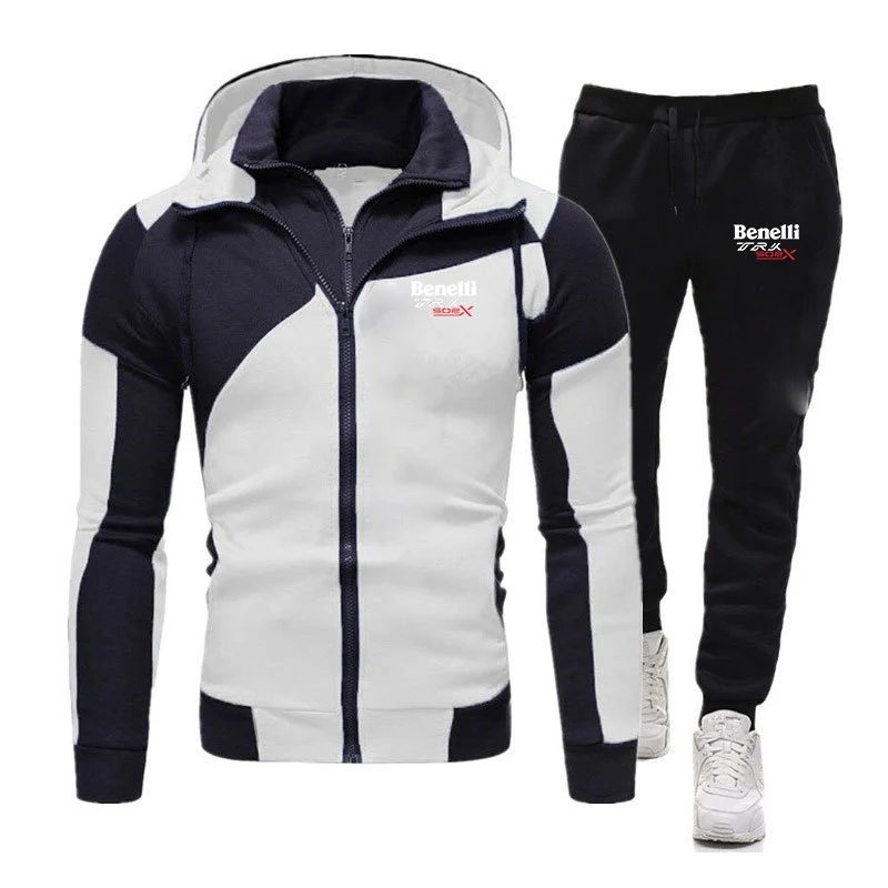 2024 Heren Nieuwe Benelli Trk 502x Lente En Herfst Hoodie Trainingspak Met Ritssluiting En Fleece Casual Jack Tops Met Capuchon En Broekpak