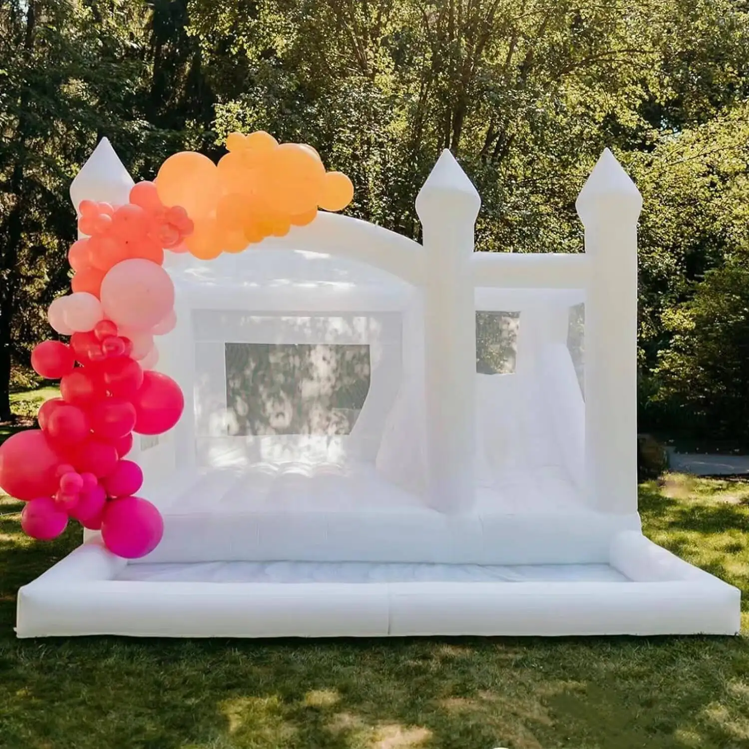 Case InfInflatable With Slide 15Ft White Bounce Jumper Bouncy Castle Oxford Wedding Tent For Party Backyard