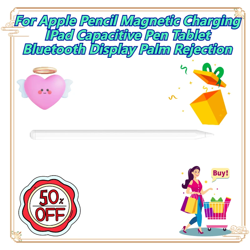 

For Apple Pencil Magnetic Charging IPad Capacitive Pen Tablet Bluetooth Display Palm Rejection