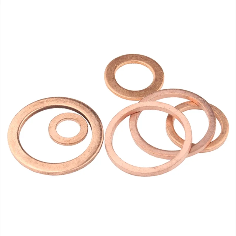 M4 M5 M6 M8 M10 M12 M14 M16 M18 M20 M22 M24 M27 ~ M60 النحاس الصلبة غسالة الرقائق حلقة مسطحة طوقا خواتم ختم عادي فاصل غسالات
