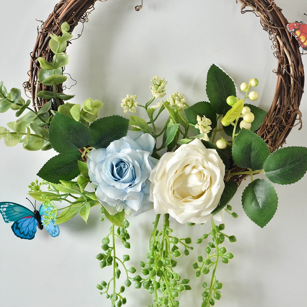 

Rose Fake Flower Wall Hanging Festival Party Decorations For Home Wedding Rattan Cloth Material Hanging Flower