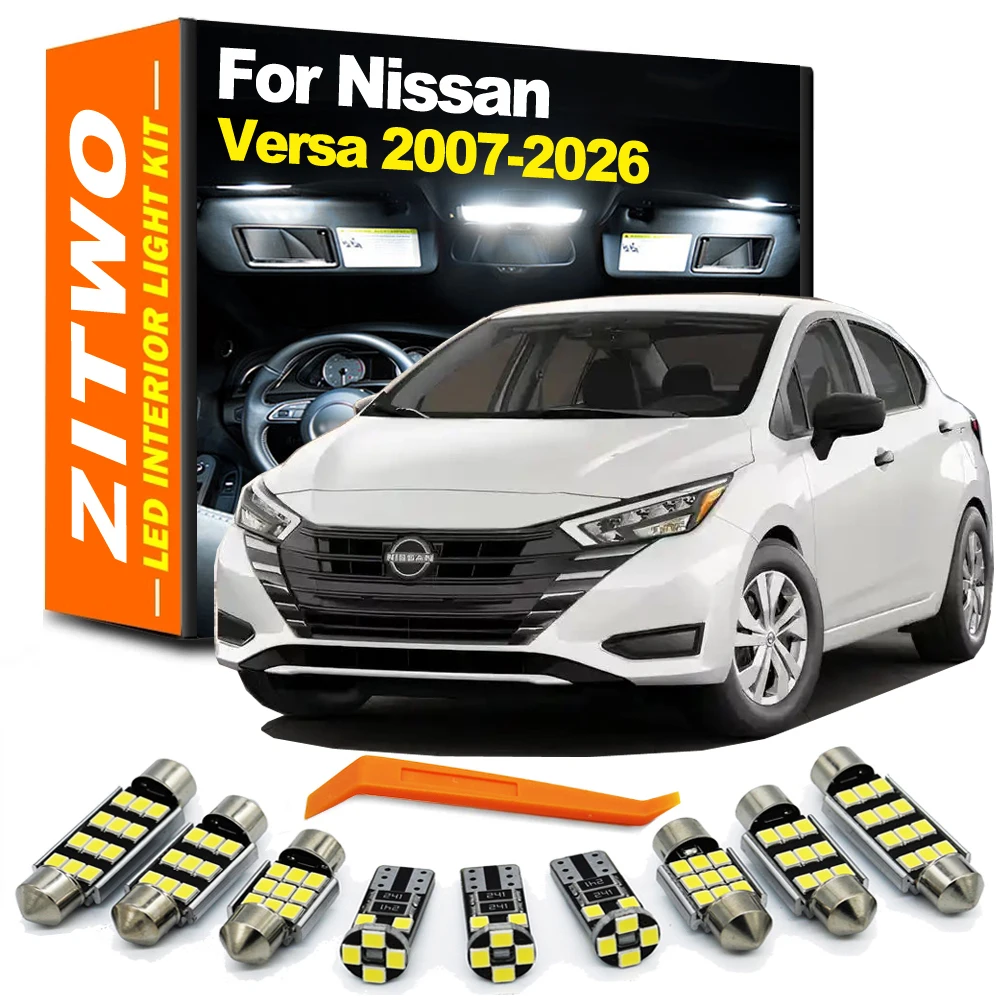 Car Parts LED Interior Dome Reading License Plate Light Bulb Kit For Nissan Versa 2007- 2019 2020 2021 2022 2023 2024 2025 2026
