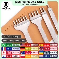 WUTA 1Set 4pcs Basic Leather Chisel Tool Diamond Pricking Iron Hole Punch Stitching Leather Craft tools 3/4/5/6mm 1-2-4-6 teeth