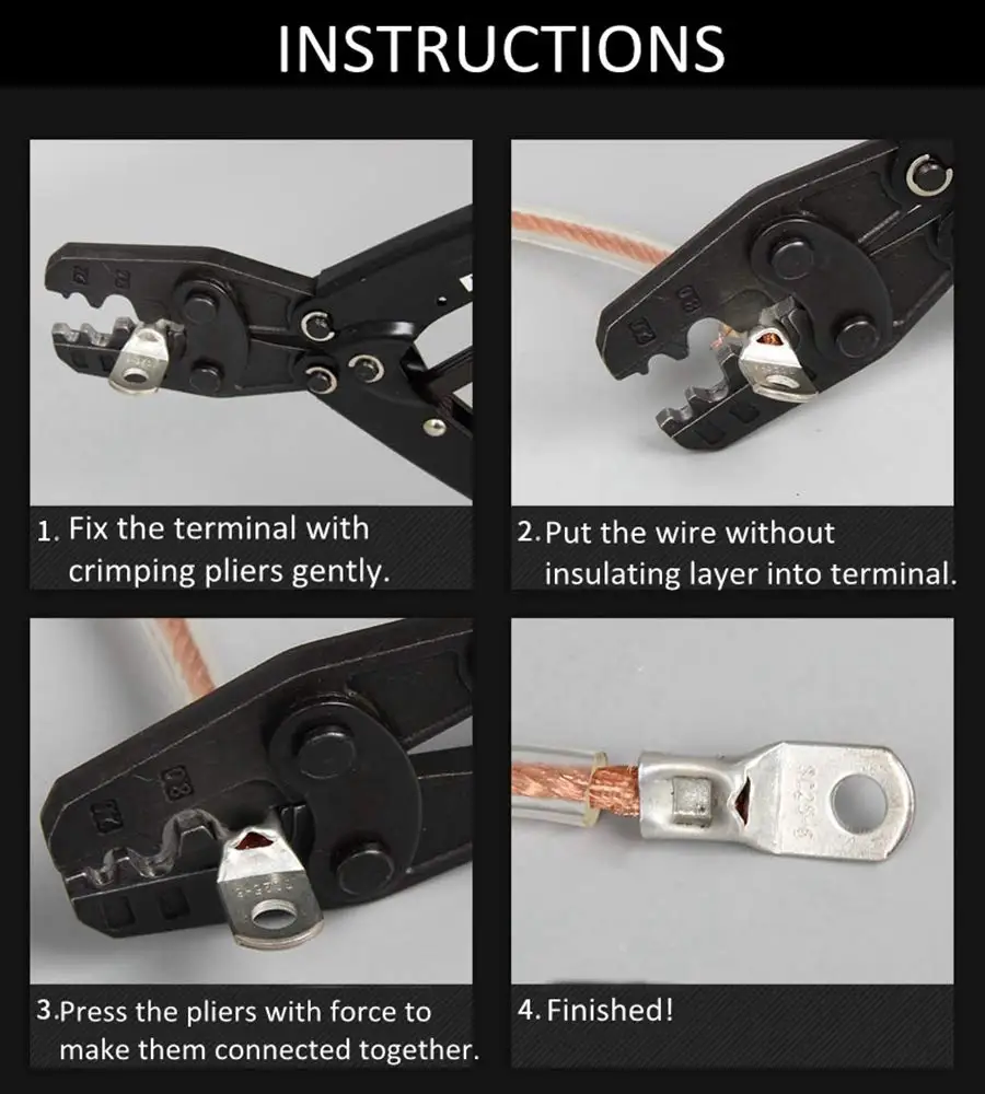 60/170Pcs Copper Cable Lugs Ring Terminals Kit SC6-SC25 Tinned Cable Lugs Battery Bare Cable Wire Connectors