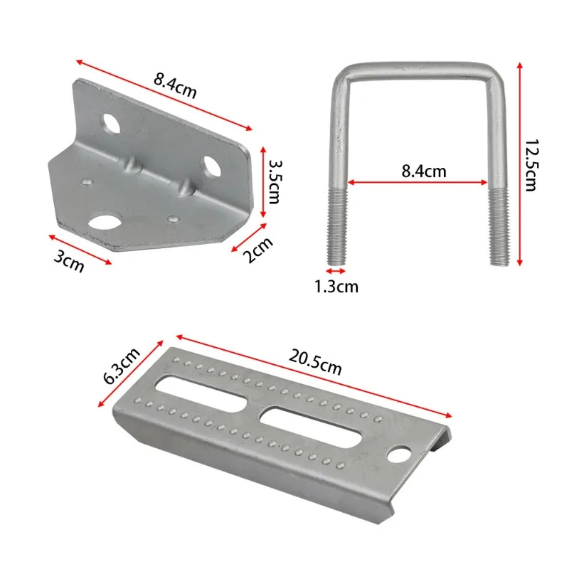 Generic Double Layer Cross Beam Bracket Hardware Kit for Boat Trailer, 4 Pack Assembly Fittings