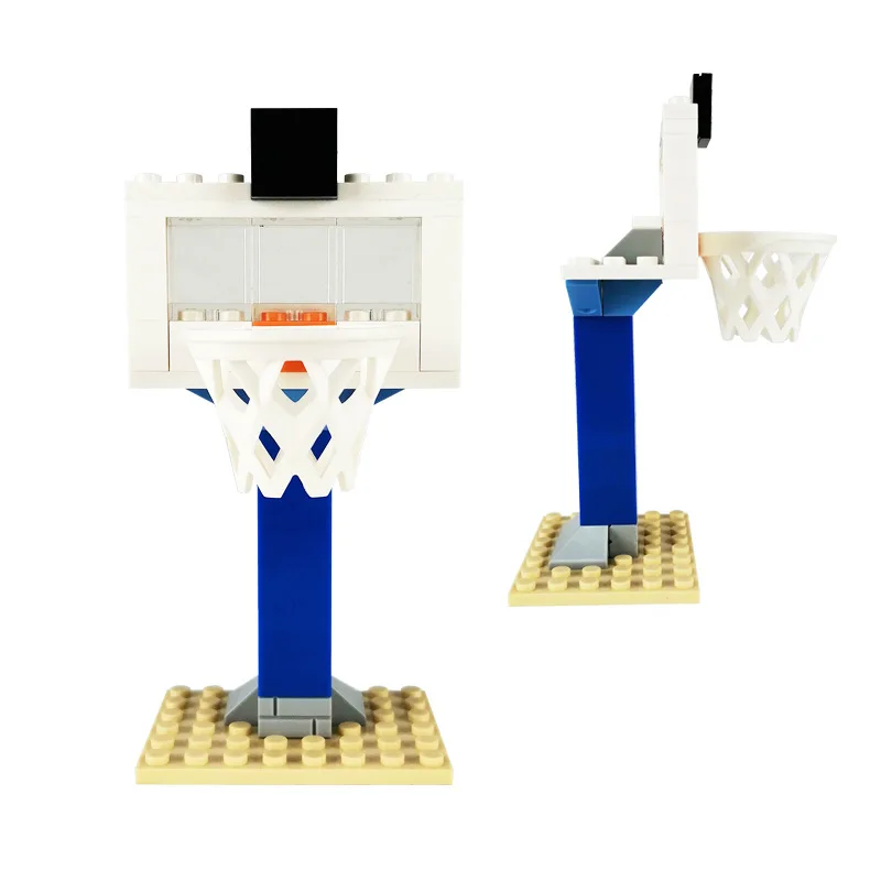 Basketball Stand Court DIY Building Block Set 3D Construction Brick Educational Toy for Children