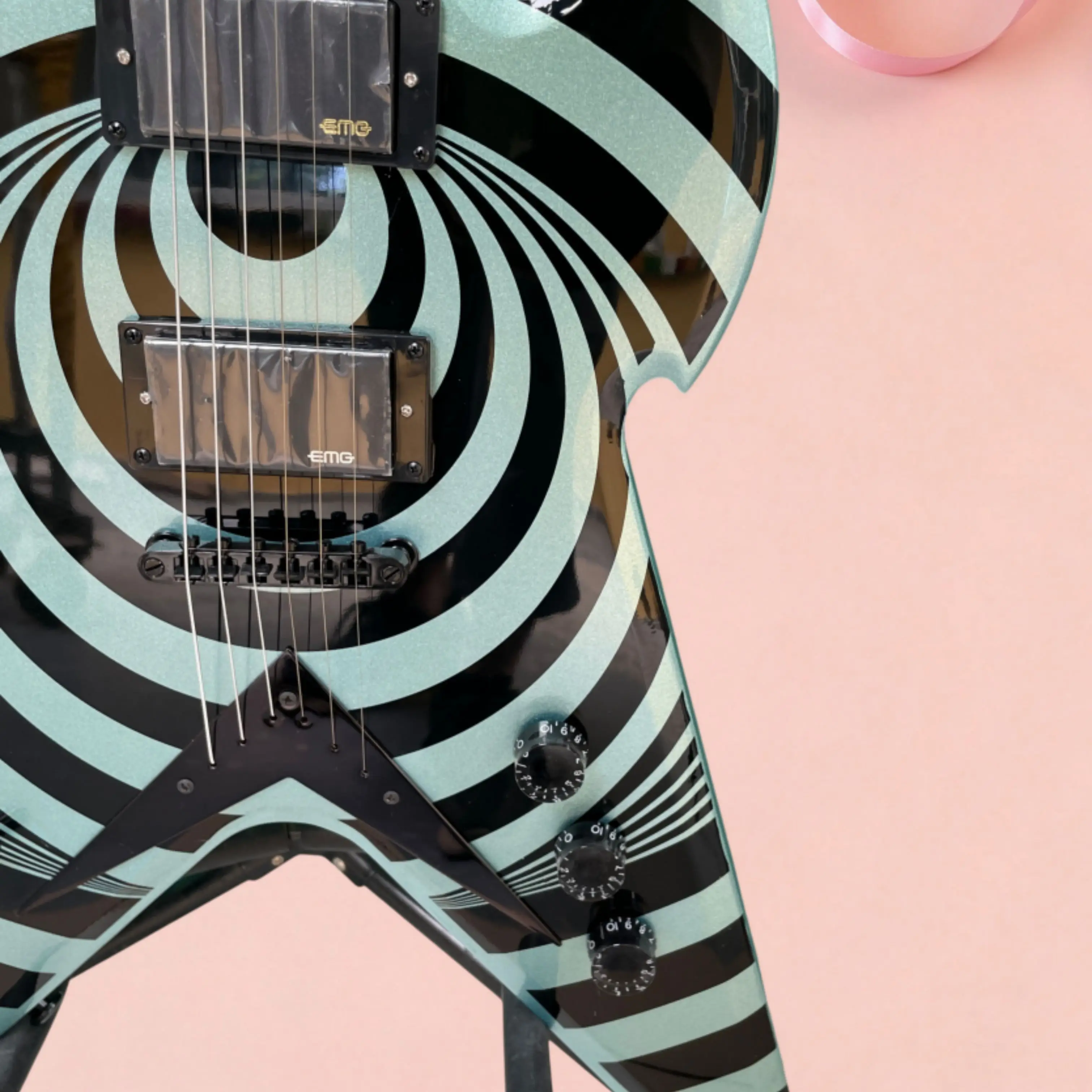 Black Whirlpool-Pattern 6-String Electric Guitar, Black Hardware Guitars, Ideal for Gifting & Beginner Guitarra