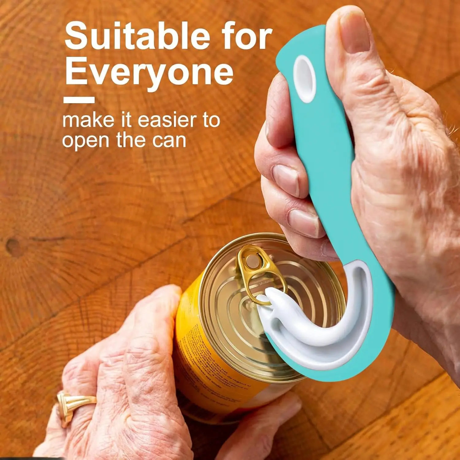 

Pop Top Can Opener Tool for Seniors Easy Ring Pull Tab J Hook Opener Buddy for Soda Cat Food Cocktail Cans Simple Circle Handle Tabs Opener Tool Easy Open Tin Can Buddies(Blue)