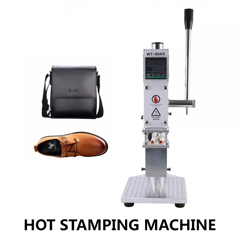 

PVC PU Leather Shoes Wallet Belt Hot Foil Heat Press Machine Shoes Logo Embossing Stamping Pressure Mark 300W Machine