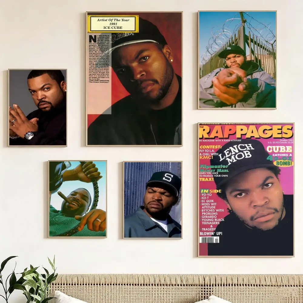 West Coast Hip Hop I-Ice Cube Poster Print Painting Home Decor for Bedroom Living Room Hallway