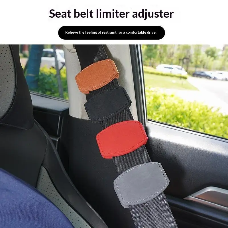 Suede Car Seat Belt Adjuster Padding Breathable Soft 1Pc for Daily Commute Long Road Trips Car Interior Supplies
