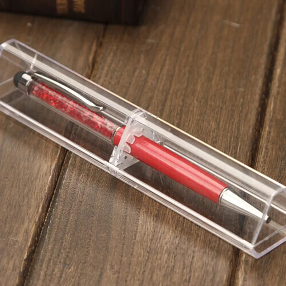 6 Pcs Plastic Pen Box Portable Pencil Case Boxes Business Simple Design Storage