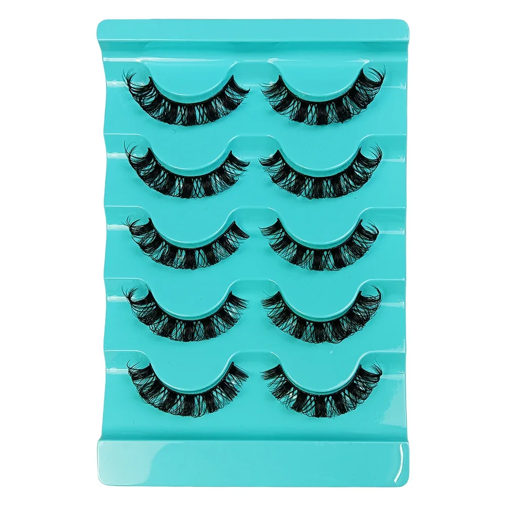 5 Pairs Russian Strip Lashes Fluffy Faux Mink Lashes 3D False Eyelashes DD Curl Fake Eyelashes Makeup Tools