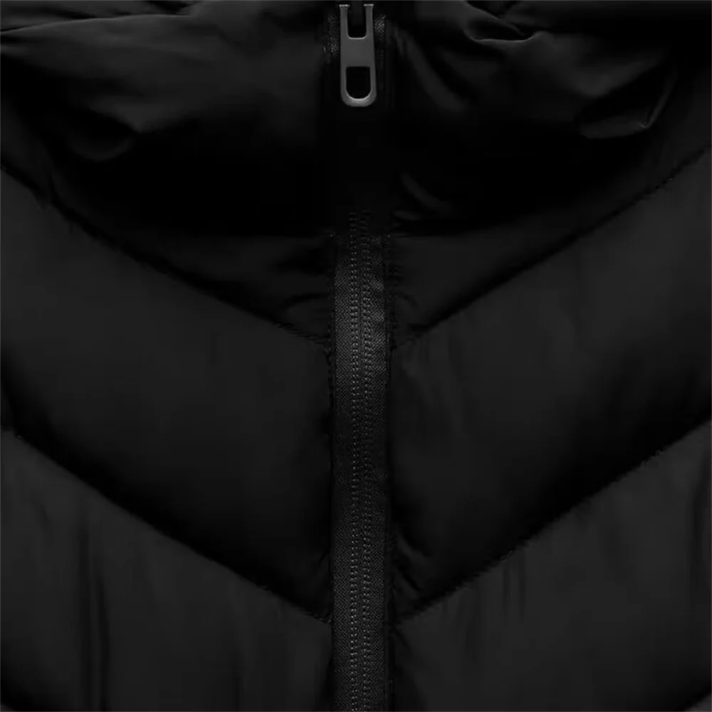 TRAF Autumn new women\'s fashionable casual versatile long sleeved stand collar hooded patchwork cotton jacket