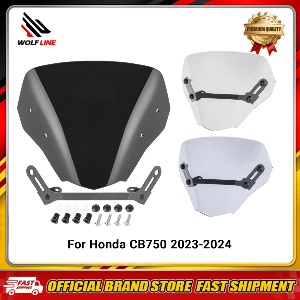 WOLFLINE Windshield Windscreen For Honda CB750 2023-2024 Wind Deflector Reduces Wind Noise, Ideal for Highway Long Distance Tour