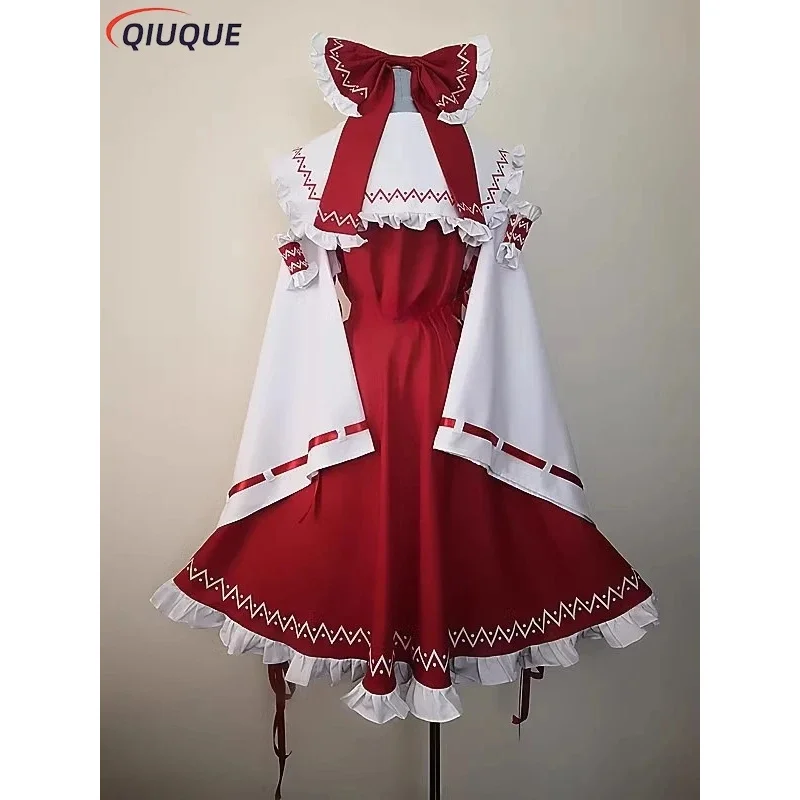 qq45Anime Touhou Project disfraz de Cosplay Hakurei Reimu Mikofuku vestido de uniforme para mujer conjunto completo