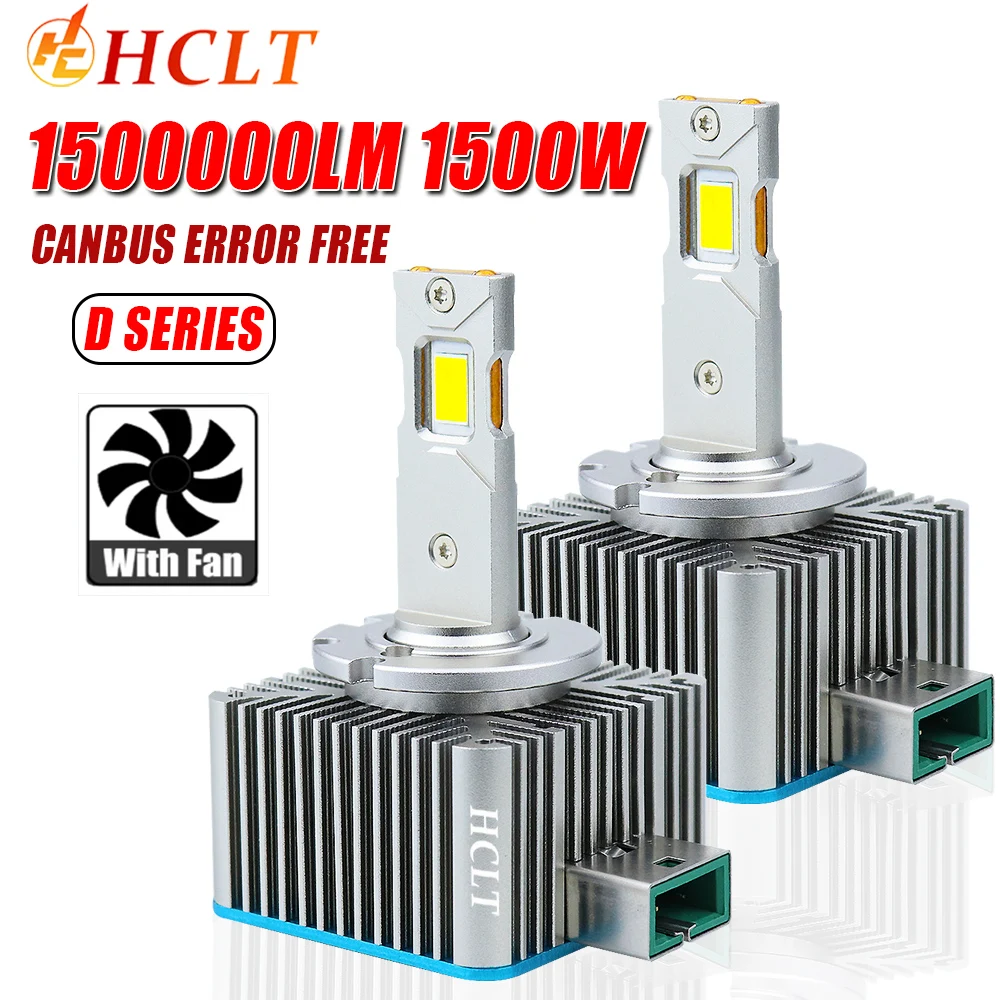 

Светодиодные лампы D3S D1S для автомобильных фар Canbus, совместимые с балластами D2S D4S D8S, светодиодные лампы HID D1R D2R D3R D4R D8R, Plug&Play, 1500 Вт, с вентилятором