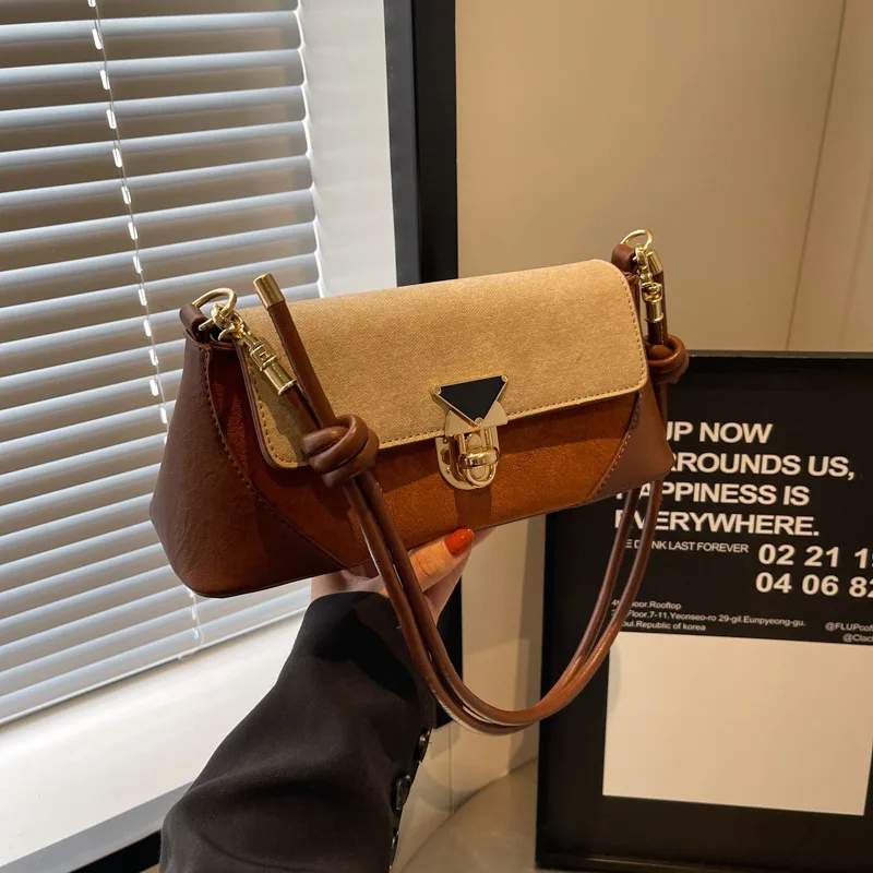 

2025 винтажная сумка через плечо под мышками для женщин, минималистичный ручной кошелек на плечо, модная сумка