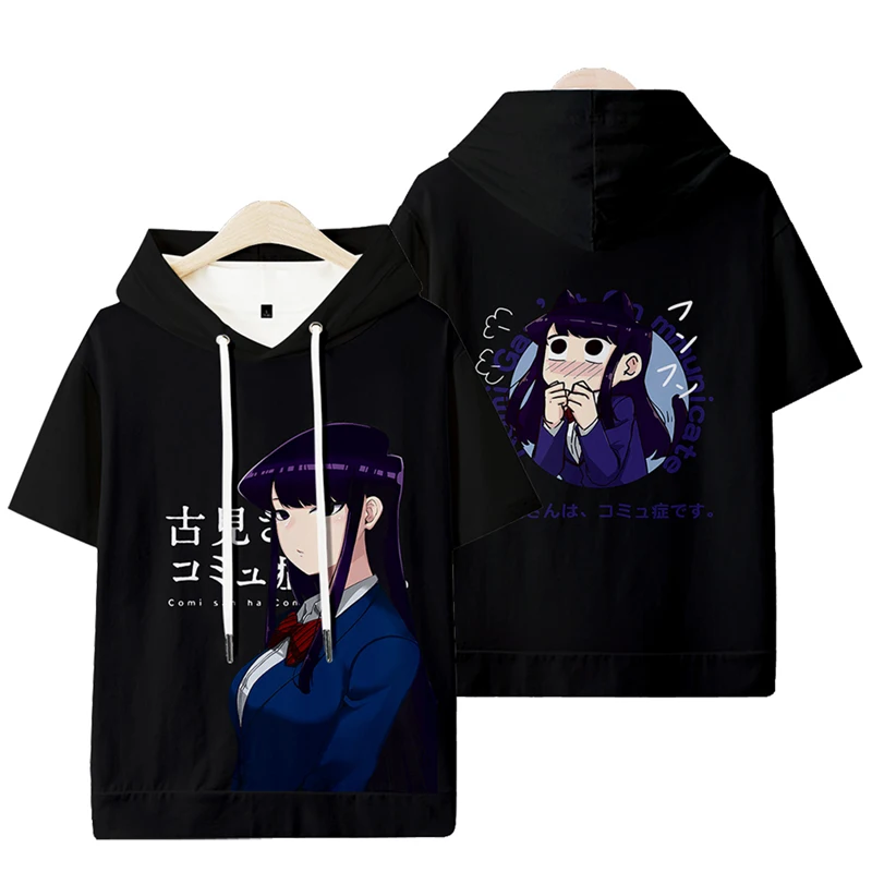 Japan Anime Komi Can't Communicate Komi San Wa Komyushou Desu Shouko Komi Cosplay Summer Short Sleeve Hooded T Shirt Men Women