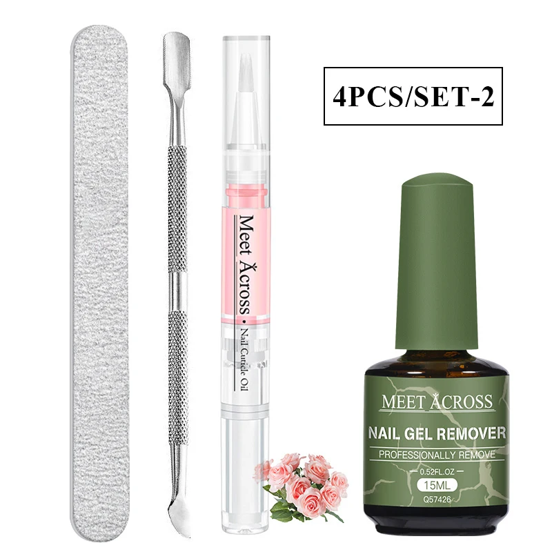 4PCS 15ML Quick Magic Gel Nail Polish Remover Professional Grade Formula for Natural Gel Nails