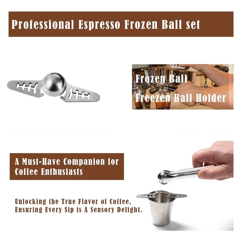 Espresso bola congelada para café expresso ferramenta de resfriamento de aço inoxidável bola refrigeradora/esfera de gelo, café expresso coole