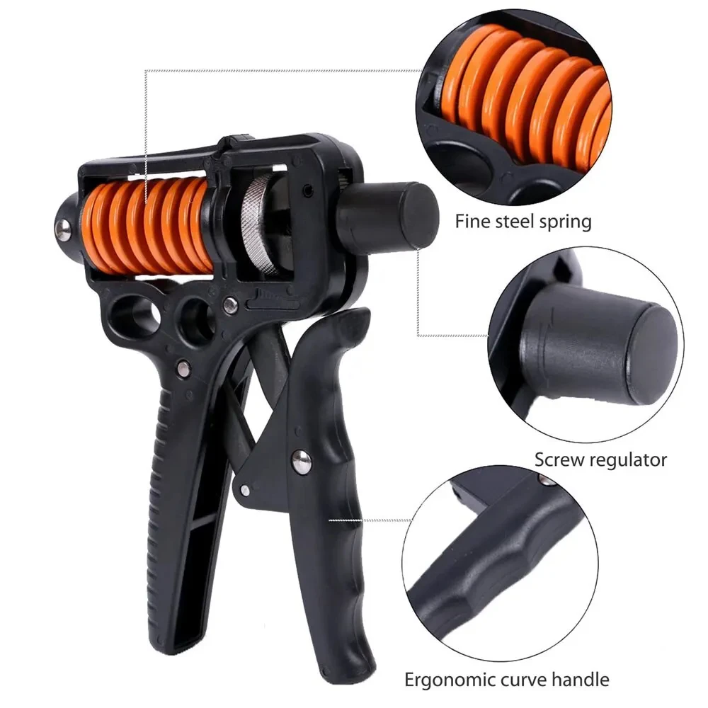 5-165kg Adjustable Heavy Hand Grip Strengthener Finger Expander Arm Wrist Forearm Trainers Fitness Steel Spring Exercise