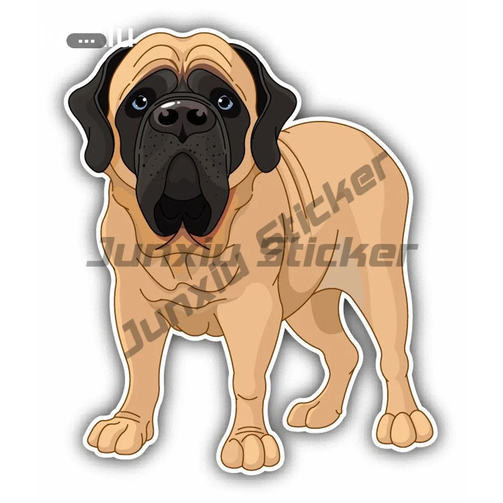 

English Mastiff Mascot Dog Sticker Car Bumper Guitar Phone Window Engine Cover Decorative Decal Race Car Birthday Decoration Kk