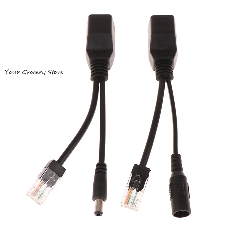 1 Pair Passive Power Over Ethernet Adapter Cable POE Cable POE Splitter RJ45 Injector Power Supply Module 12v
