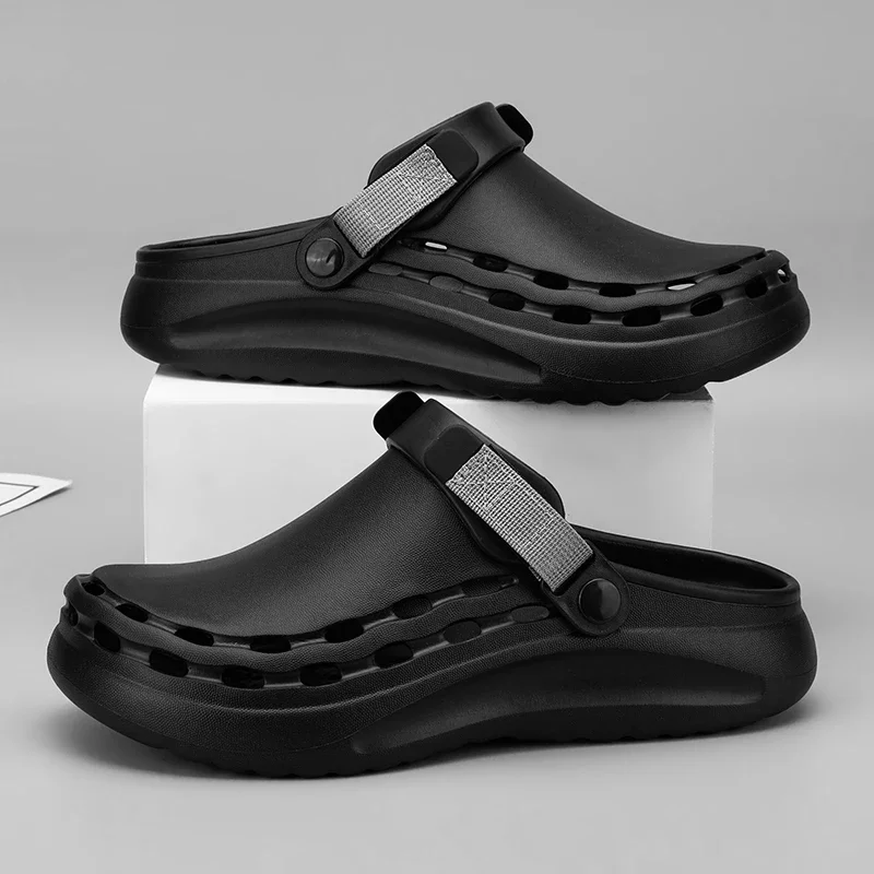 صنادل رجالي سريعة الجفاف من مادة إي في إيه بلون سادة، عصرية وخفيفة الوزن، أساسيات السفر في الهواء الطلق، أحذية الشاطئ، شباشب رجالية غير رسمية #6