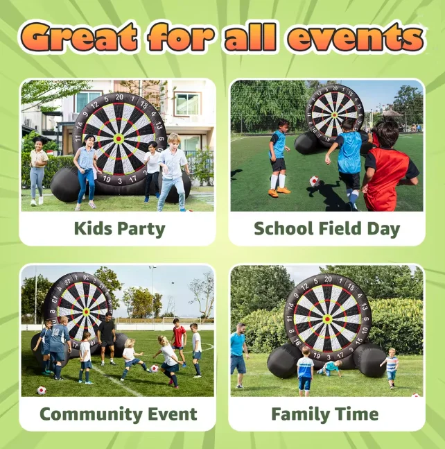 Komercyjna dmuchana gra w piłkę nożną z PVC, 3m, gigantyczna, na zewnątrz, dmuchana tarcza do piłki nożnej, dmuchane gry karnawałowe na imprezy