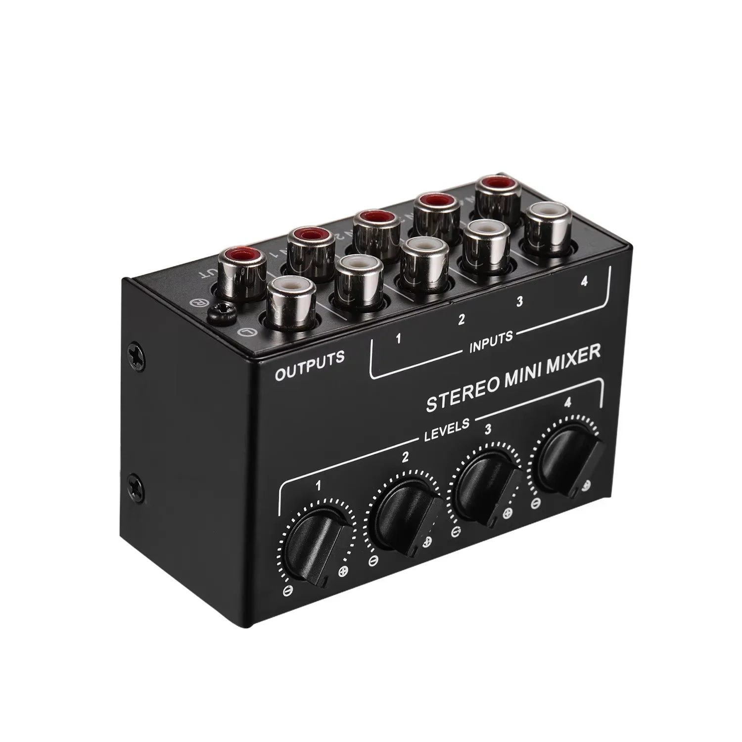 CX400 Studio Mixer Headphone Amplifier Mini Passive Stereo Rca 4-Channel Passive Small Mixer Stereo Dispenser for Live Studio